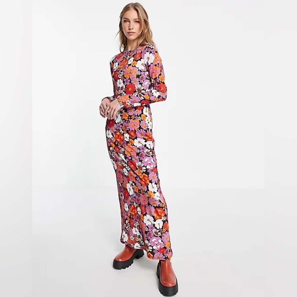 ASOS Design Retro Floral Print Maxi Dress